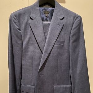 J Crew 40R 3 Piece Blue Suit